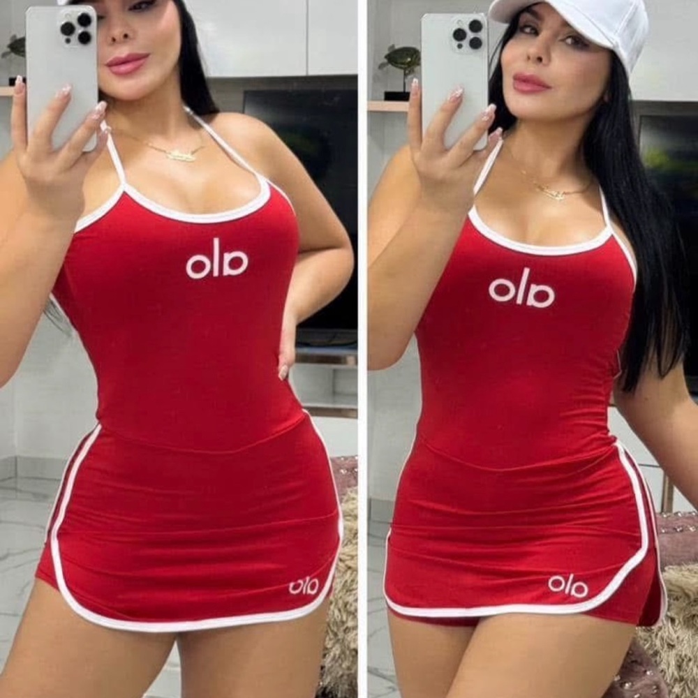 Red Mini Dress with White Trim